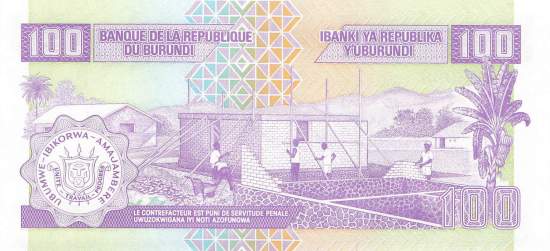 Burundi p37d 100 Francs 2004